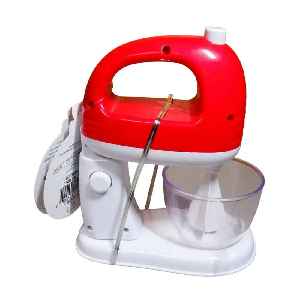 Ankyo Toy Stand Mixer Red and White Durable Plastic Battery Operated Mixing Bowl